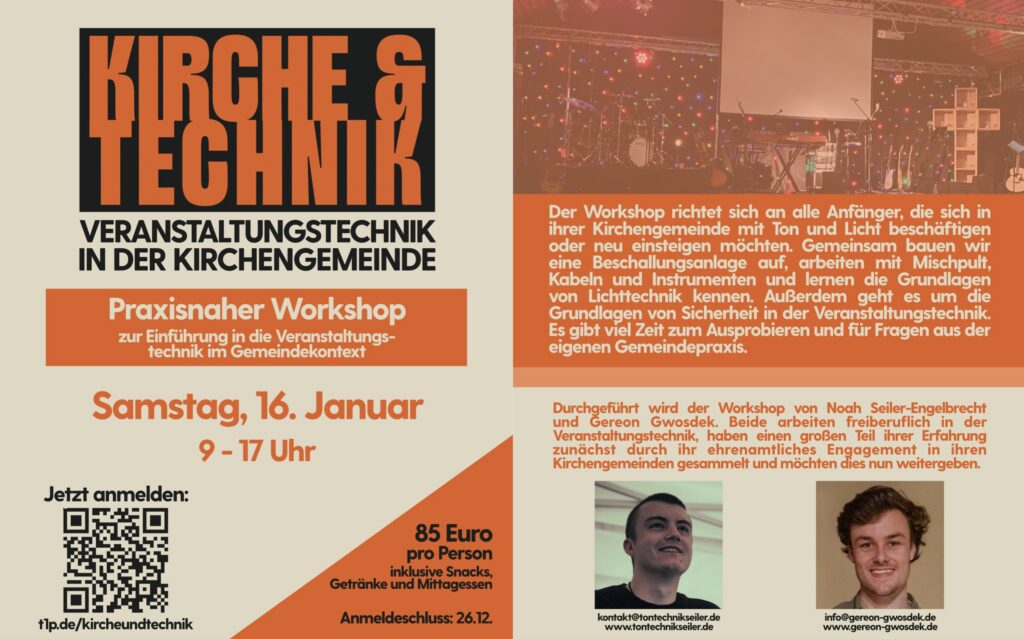 Kirche & Technik Workshop Veranstaltungstechnik Gereon Gwosdek Noah Seiler-Engelbrecht